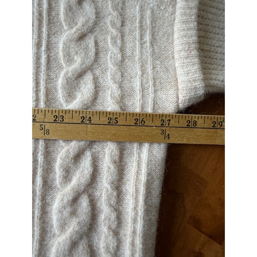 Madewell Sweater Cream Alpaca Wool Havener Cable Knit Size 2XL Oversized - Picture 6 of 8